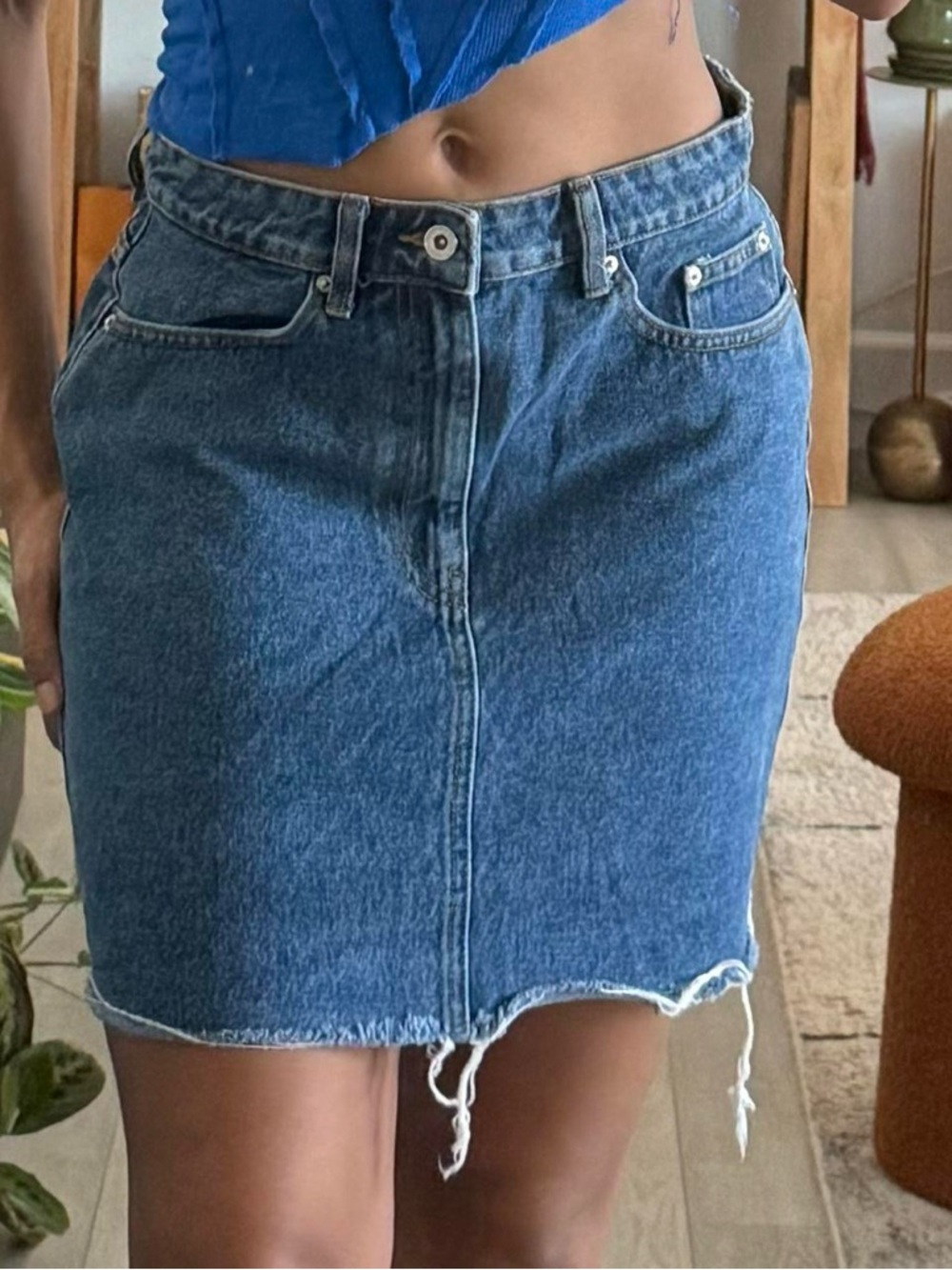 Zara Blue Denim Mini Skirt